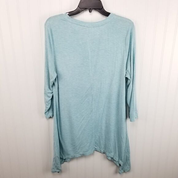 Lori Goldstein Heather Knit Top w/ Asymmetric Hem - Picture 6 of 6